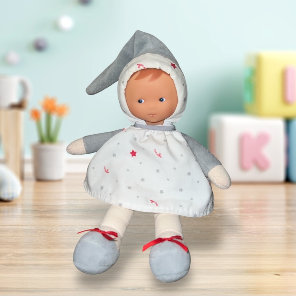 HTF Corolle Miss Little Star Plush Doll Rubber Face